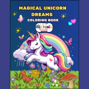 "Magical Unicorn Dreams coloring book for kids with cute fantasy illustrations"