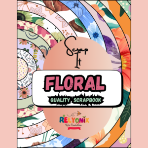 Beautiful floral-themed scrapbook with pastel flowers, decorative pages, and vintage paper elements.