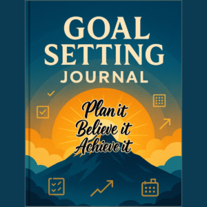 Goal Setting Journal cover with motivational design 📘✨