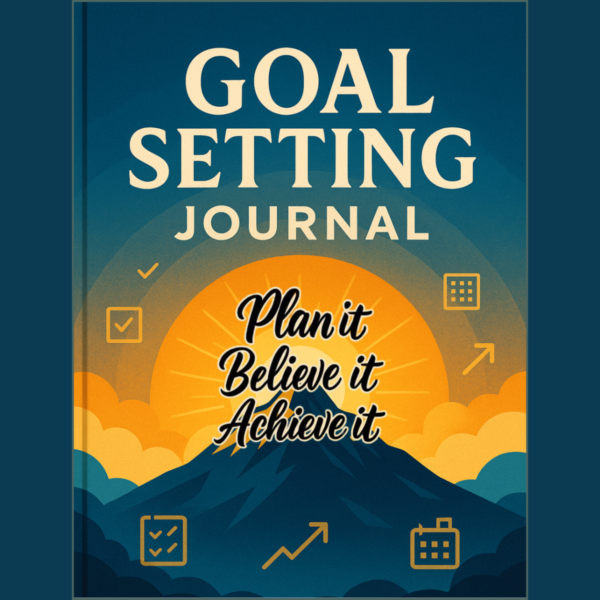 Goal Setting Journal cover with motivational design 📘✨